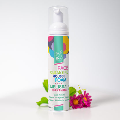Natuurlijk Reinigingsschuim voor het Gezicht met Citroenmelisse en Geranium - voor elk huidtype