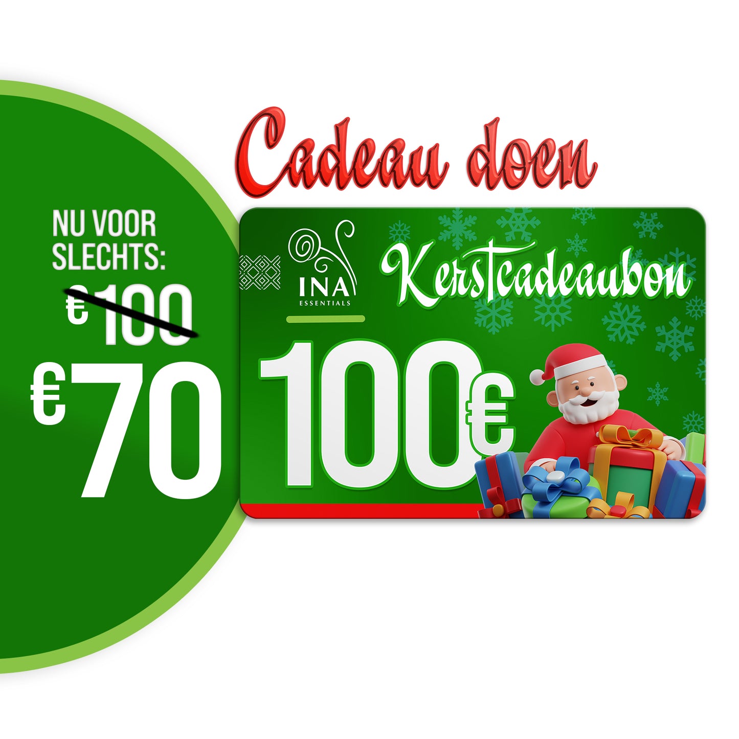 Koop een kerstbon ter waarde van €100, betaal €70 - Digitale bon