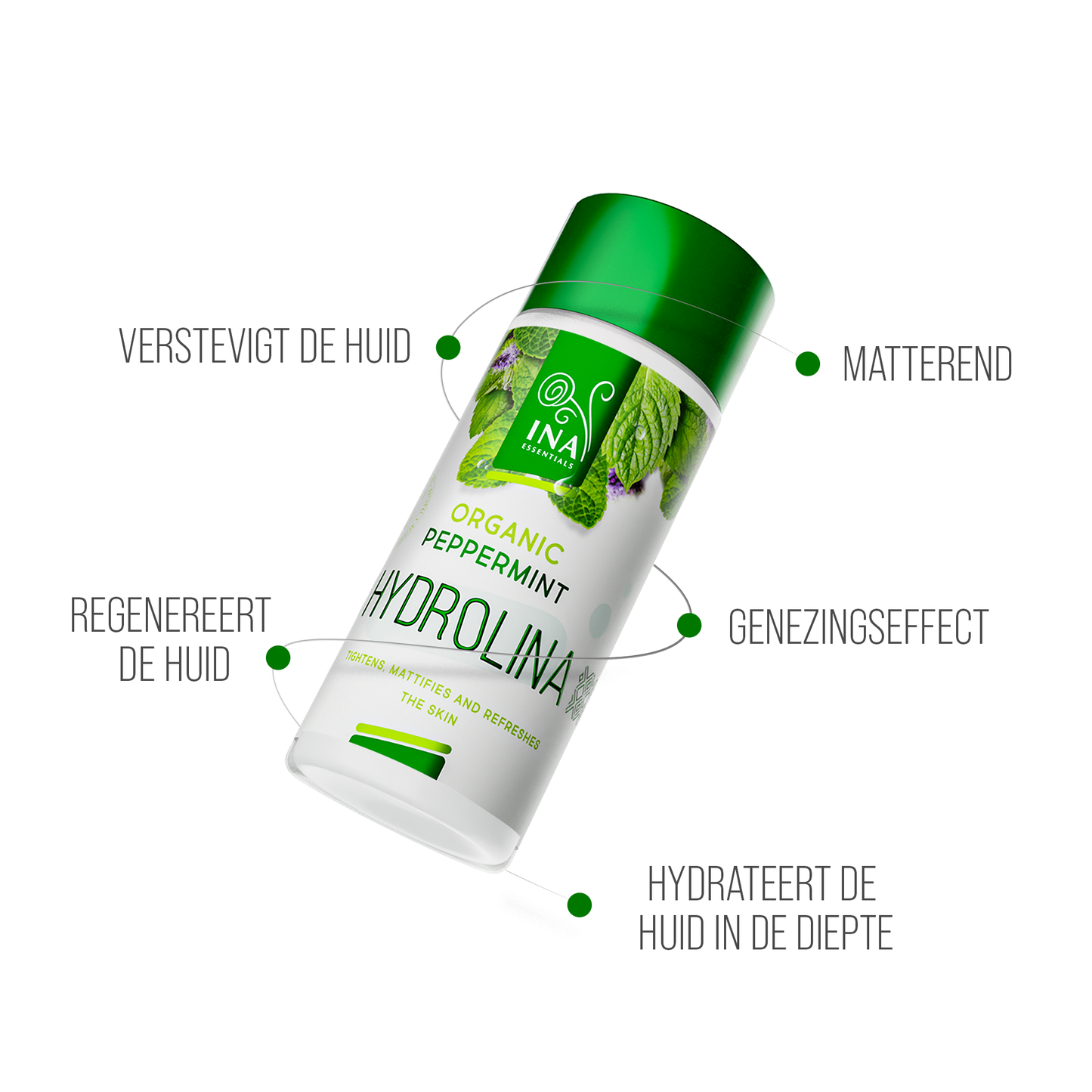 Eau de Menthe Poivrée Bio - Hydrolina pour raffermir et matifier la peau (150 ml) 