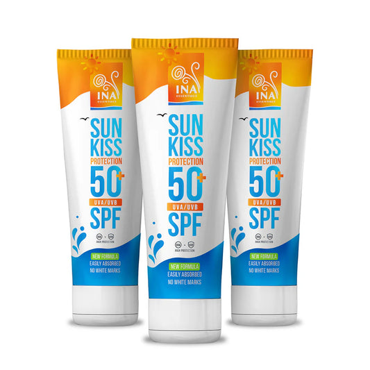 Familiepakket voor zonbescherming - 2+1 Natuurlijke zonnebrandcrème voor gezicht en lichaam SPF 50+ met biologische witte den