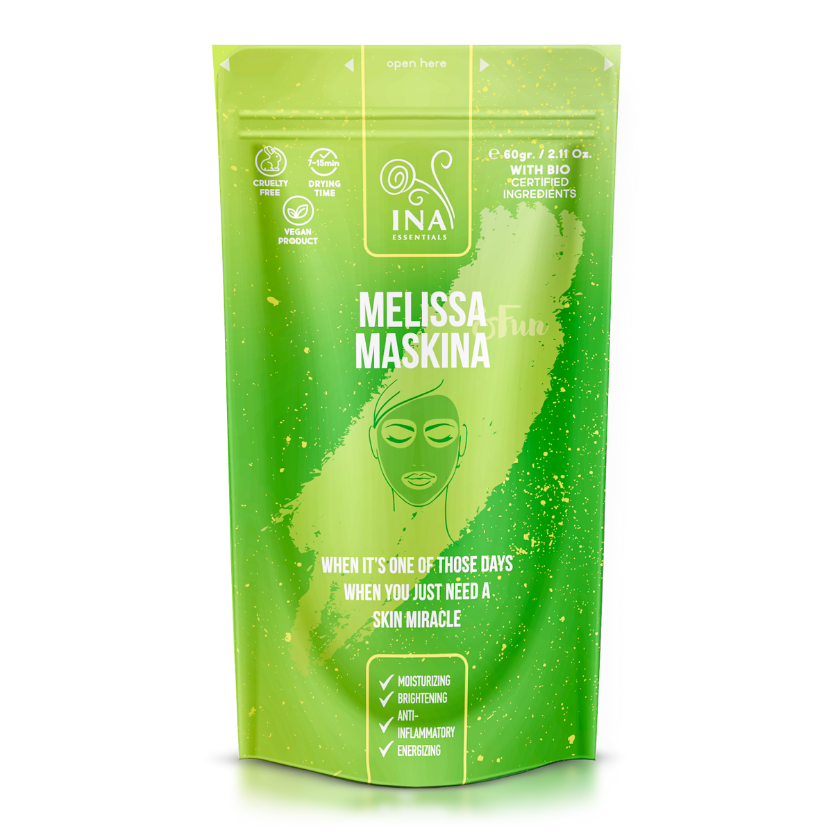 Gezichtsmasker - Melissa Maskina - intensieve verzorging voor de Droge en Uitgeputte huid